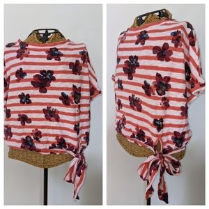 Anthropologie Postmark striped tie shirt S